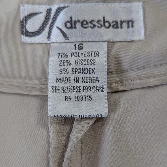 Dressbarn Ivory Cropped Career Dress Work Trousers Sz 16 - Picture 5 of 9